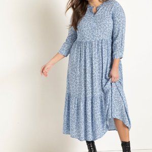 Long Printed Midi Dress